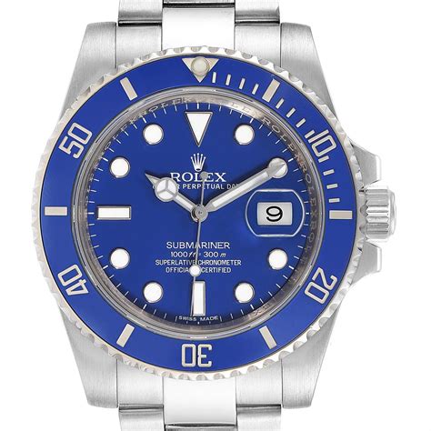 how much is rolex submariner white gold|white gold submariner blue bezel.